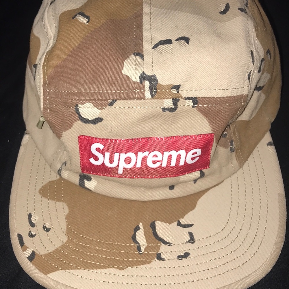 Supreme camo zip camp cap